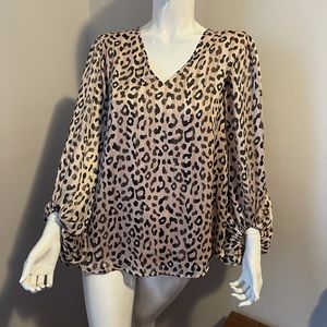 NWT Balloon Sleeve Leopard Blouse